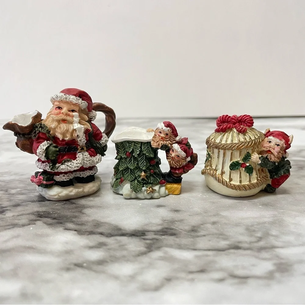 Vintage Popular Imports 1996 Twas The Night Before Christmas Teapot & Figurines